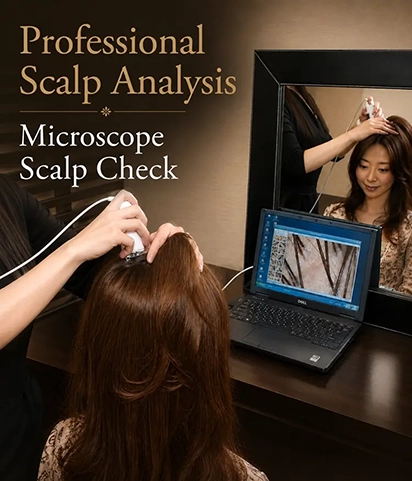 Professional Scalp Analysis. Microscope Scalp Check